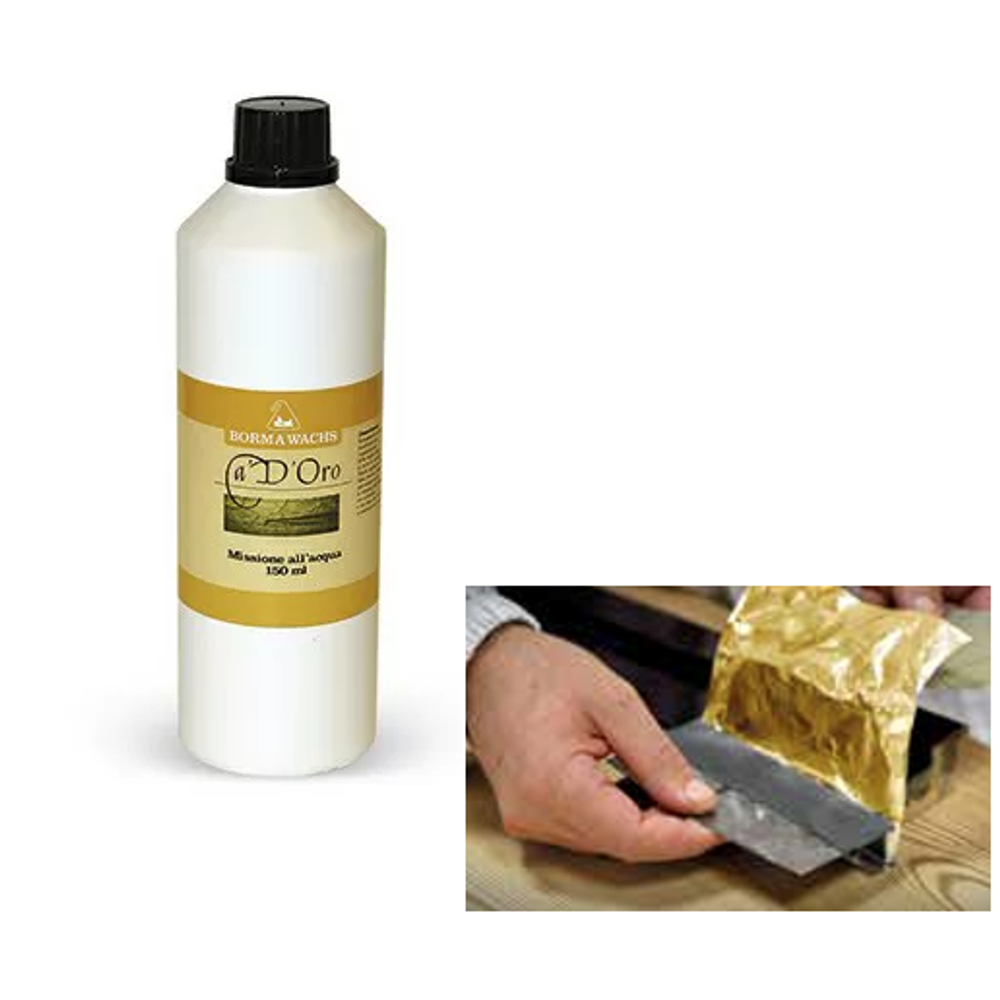 Новинка! Клей водный для потали Borma WATERBASED GOLDSIZE 1 л для внутренних работ CDO6803