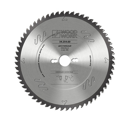 Пильный диск SUPERIOR для торцовочных станков 260 х 2,4 х 30H х 60T ATB Woodwork 34.260.60