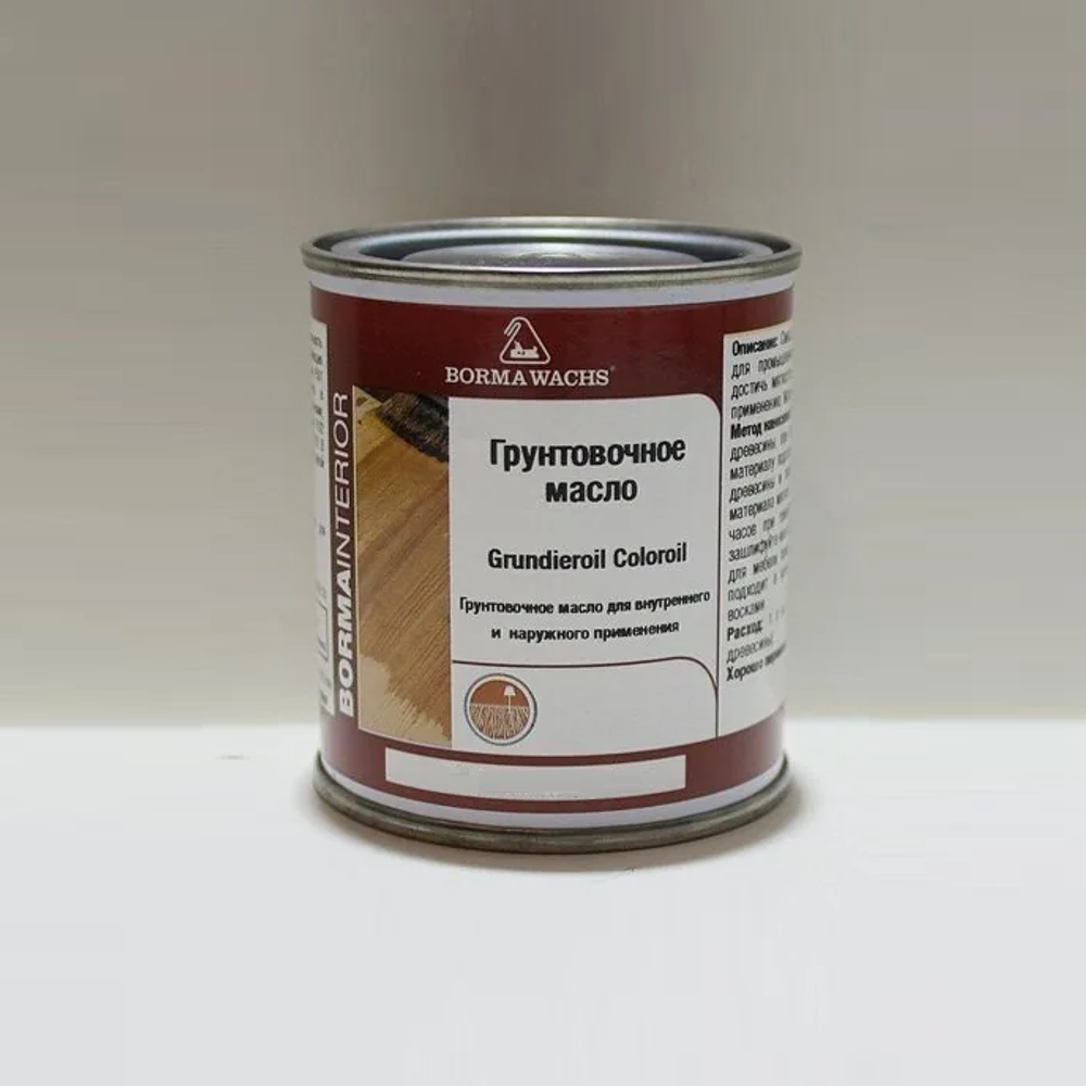 Новинка! Масляное покрытие для полов и паркета Borma Grundierol 0,125 л цвет 1 белый (беленый) дуб для внутренних работ R3910-1.125