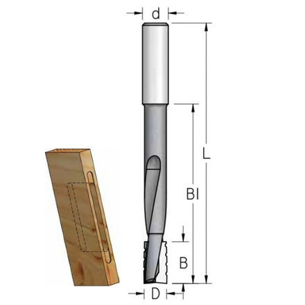 Фреза для выборки глубоких пазов под замки 16 x 25 x 120 x 170 x 16 WPW DT16001