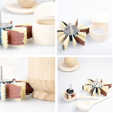 Шлифовальный Набор DE-TERO Поделки для дома: Шлифовальные насадки T34H для внутренней плоскости заготовки и ROQ 30 х 50 х 6 универсальная. c расходниками Р80 и Р120 323785