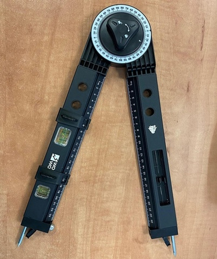 Угломер - транспортир многофункциональный складной со встроенным пузырьковым уровнем WOODWORK MSP-005