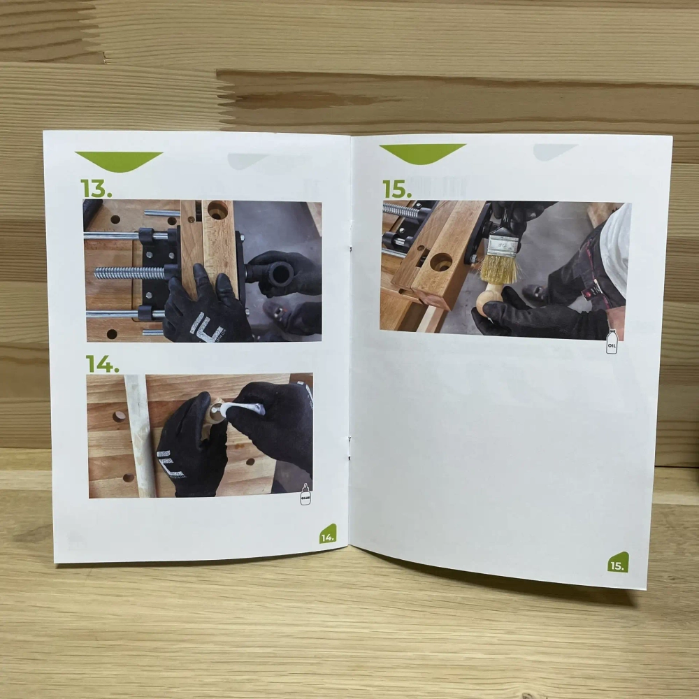 Новинка! Чешский верстак PINIE HeavyDuty накладной столярный деревянный 620 х 350 х 85 мм, столешница из массива бука 40 мм, 1 тиски York, 8 отверстий 20 мм под фиксаторы WT3D20