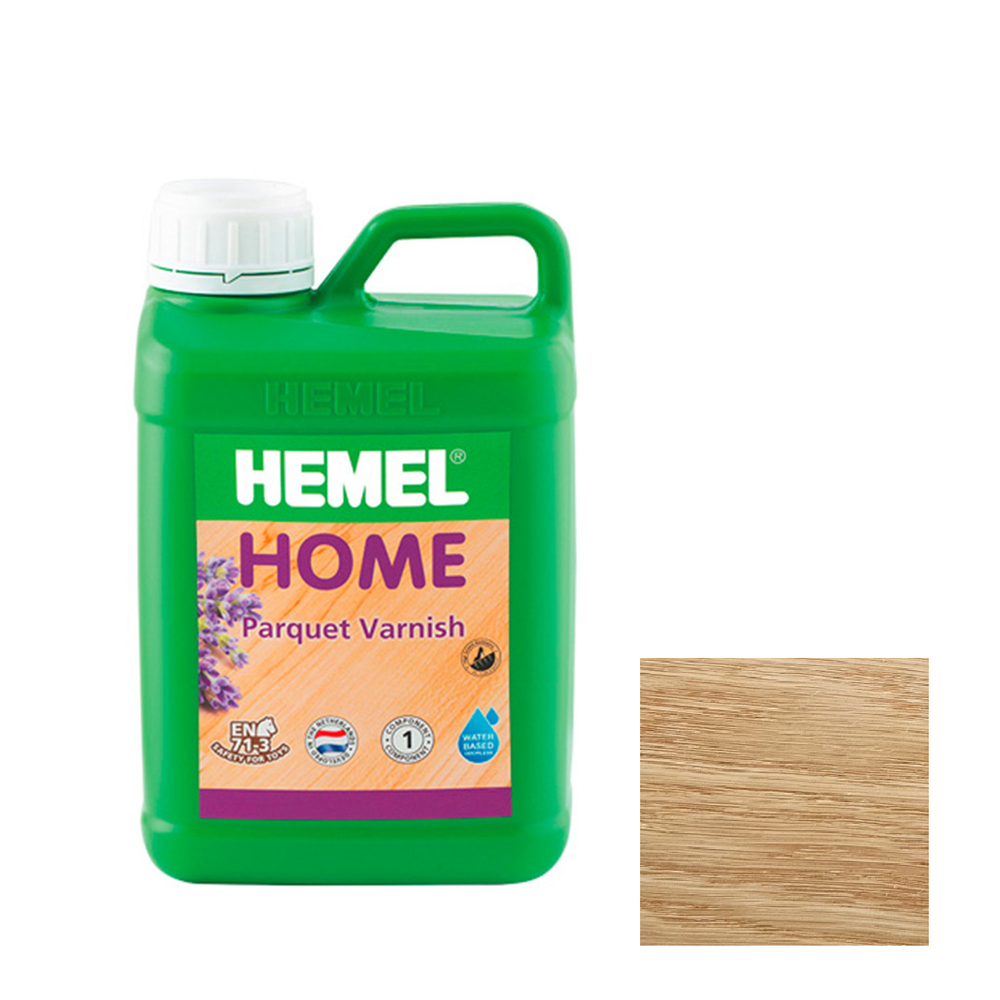Новинка! Лак паркетный на водной основе Hemel Home Бесцветный, матовый, износостойкий, 2,5 л для внутренних работ 5003H