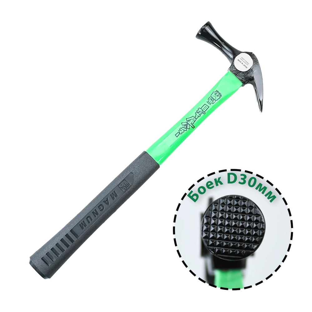 Новинка! Молоток японский строительный Miki Tool Kariwaku 670 г, 385 мм, боёк D 30 мм, с насечкой рукоять fiberglass М00021234