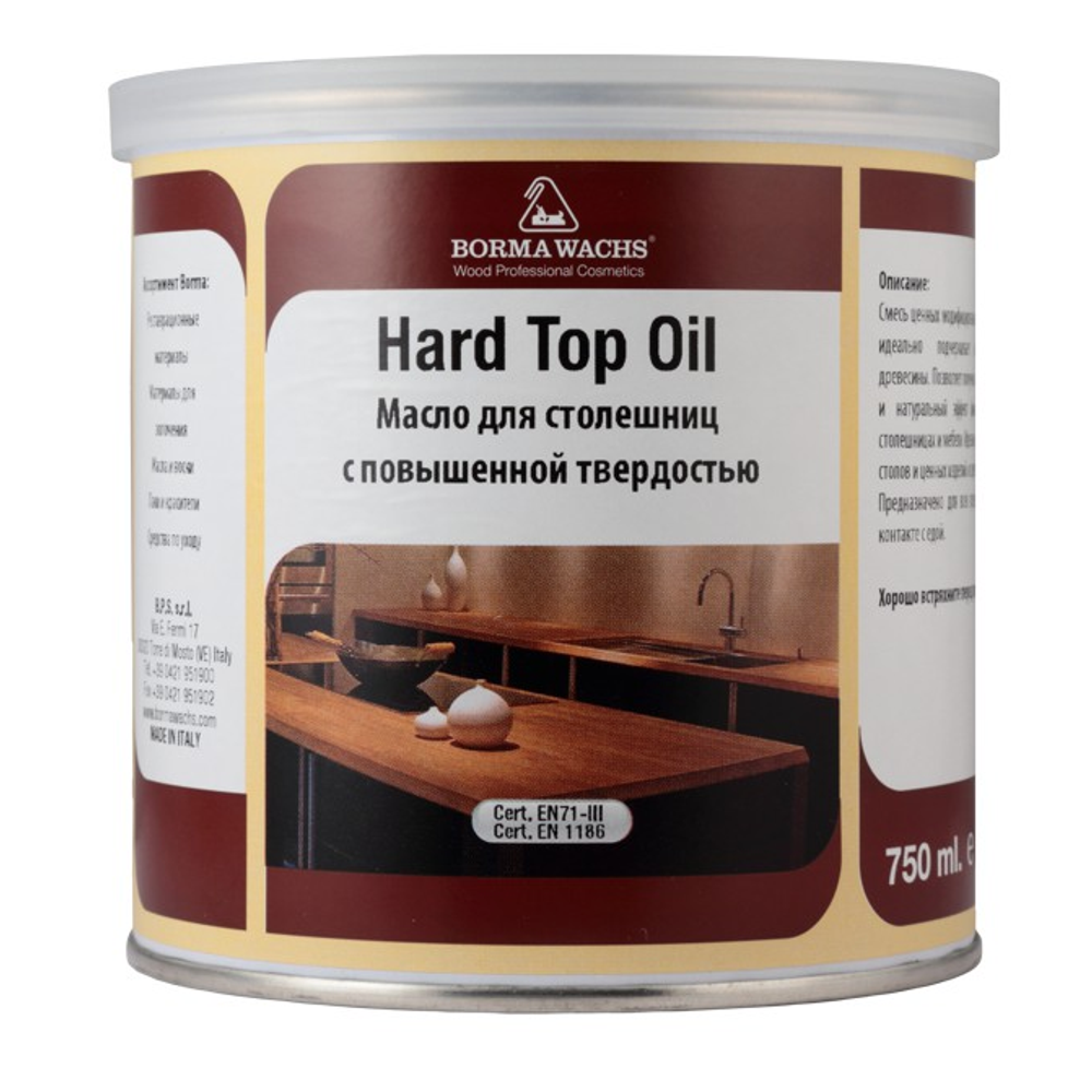 ХИТ! Твердое масло для столешниц 750 мл Hard top oil для внутренних работ Borma 4916