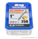 РАСПРОДАЖА ХИТ! Шурупы 250 шт с крупным шагом 1 дюйм Pan-Head Kreg SPS-C1-250-INT