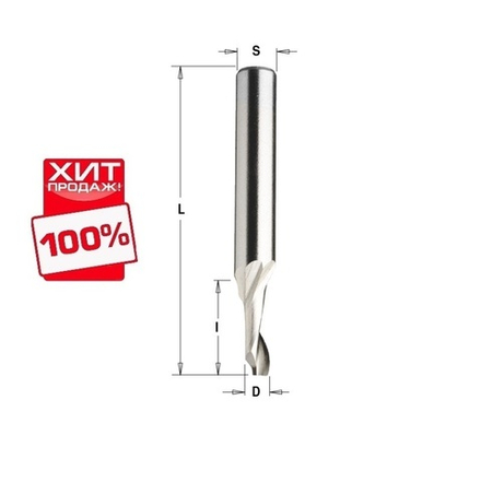 ХИТ! Фреза спиральная по алюминию HSS Co Z1 S8 D 3 x 12 x 60 RH CMT 188.030.51