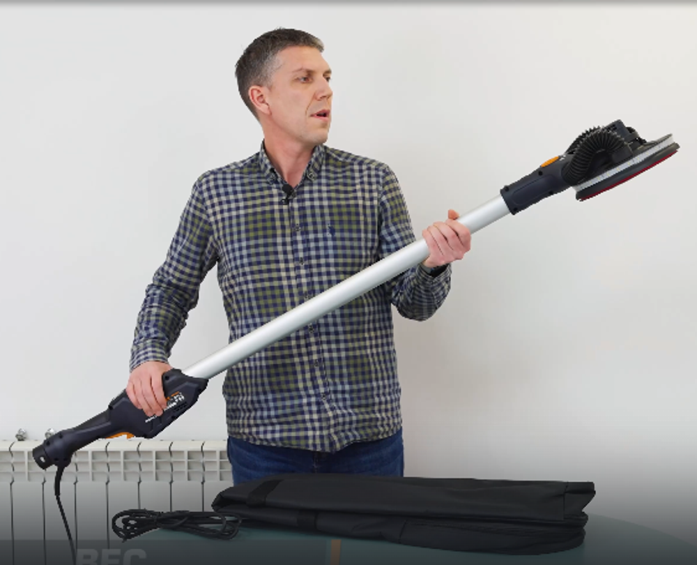 Новинка! Эксцентриковая шлифмашинка MAXXT бесщеточный мотор, 220V/50Hz, 400W, 4 мм, диск 225 мм, в чехле, для стен и потолков MBLS400W