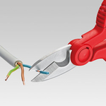 Ножницы электрика 155 мм, микронасечки, нерж, 2-комп ручки, SB, KNIPEX KN-9505155SB