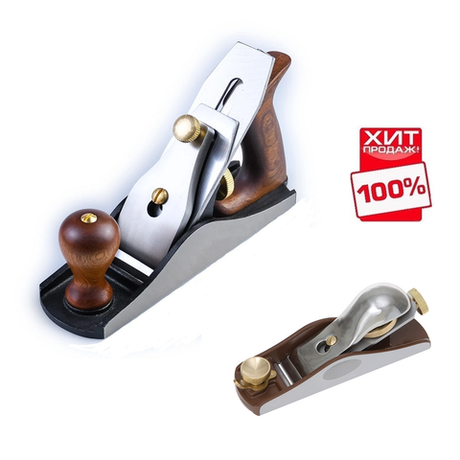 СУПЕР ХИТ! Комплект из 2 рубанков: для чистового строгания № 4 250 / 50 мм GOLDRATIO М00023179 ПЛЮС Рубанок торцовочный 160 / 35 мм, 20 градусов DICK (Dictum) М00003903 N002-2AM