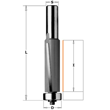 Фреза PRO обгонная бреющий угол (нижн. подш.) S12 D19 I25,4 L86,5 CMT 906.1925