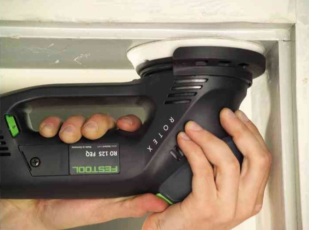 ХИТ! Эксцентриковая шлифовальная машинка с редуктором FESTOOL ROTEX RO 125 FEQ-Plus для грубого, тонкого шлифования и полирования в систейнере Systainer SYS3 M 187 576029