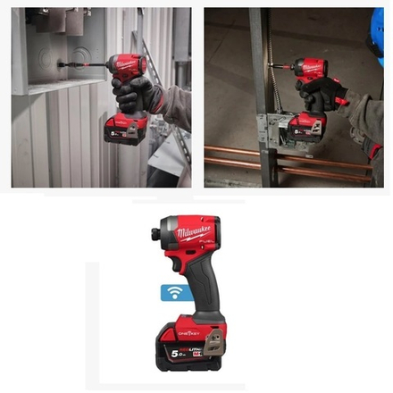 ВМЕСТЕ ВЫГОДНО 2026! В кейсе M18 ONEPP2A3-502X: Аккумуляторные ударная дрель ONEPD3 и Импульсный винтоверт ONEID3 с 2 шт Аккумуляторами B5 5.0 Ач, Зарядным устройством M12-18 FC MILWAUKEE 4933493244