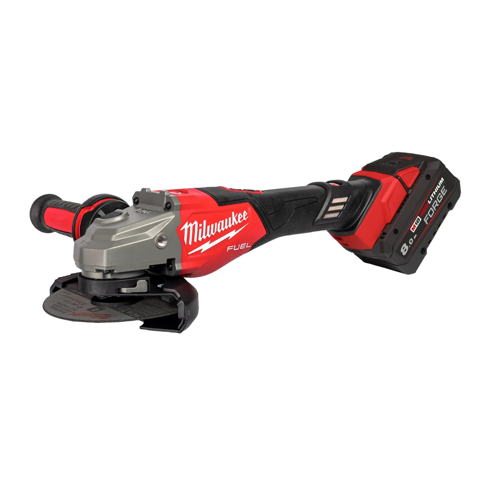Новинка! Комплект в кейсе M18 FHSAG125 XB2-802X FUEL: Профессиональная Аккумуляторная углошлифовальная машина УШМ FHSAG125 XPDB2-0X, ДВА Аккумулятор M18 FB8 FORGE 8Ач, Зарядное устройство M12-18 FC, оснастка, принадлежности MILWAUKEE 4933493416