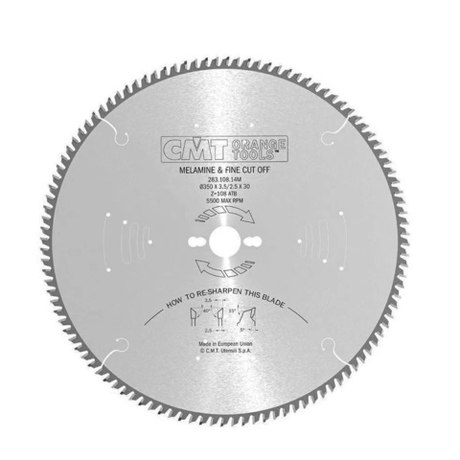 Диск пильный Ultra Fine Finishing 350 x 30 x 3,5 / 2,5 5 гр 40 гр Hi ATB Z 108 CMT 283.108.14M