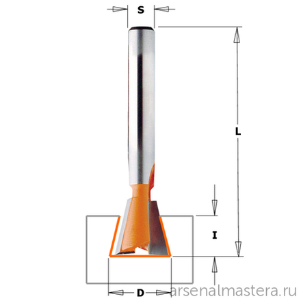 Фреза ласточкин хвост 7гр. S12 D 19 x 22 CMT 918.690.11