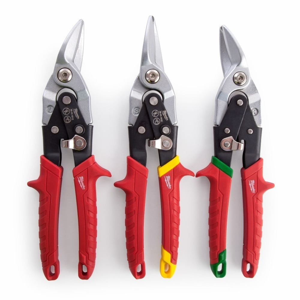 ХИТ! Набор ножниц 3 шт по металлу (45° Левый, Прямой и 45° Правый резы) METAL SNIPS SET - 3 PCS MILWAUKEE 48224533