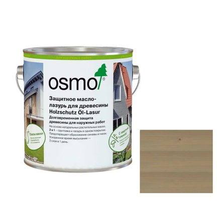 Новинка! Защитное масло - лазурь для древесины OSMO Holzschutz Öl-Lasur 739 Серебристо-серое прозрачное 2,5 л для наружных работ 12200097