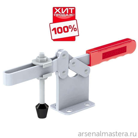 ХИТ! Зажим механический с горизонтальной ручкой усилие 400 кг прижим 110 мм база 79 мм Woodwork GH-200-WLH