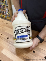 ХИТ! Клей столярный влагостойкий прозрачный Titebond II Transparent Premium Wood Glue 1126 прозрачный 3,8 л TB1126