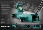 Новинка! Домкрат подкатной для тяжелой техники KRAFTOOL HIGH-LIFT 10 т, 160-560 мм 43455-10