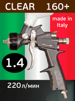 Новинка! Краскопульт профессиональный ANI 160 Plus CLEAR с отталкивающим покрытием PTFE и верхним пластиковым бачком 0,6 л, дюза 1,4 AH1505187A