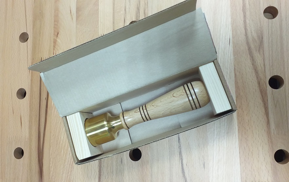 ХИТ! Киянка латунная / Молоток резчицкий 500 г рукоятка из бука Woodwork 852002W