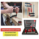 ЮБИЛЕЙНЫЙ КОМПЛЕКТ ХИТ! Набор струбцин 2 шт TG25 135 лет 250 / 120, 6 кН деревянная ручка BESSEY BE-TGA25SET-135