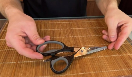 ХИТ! Кухонные ножницы нержавеющая сталь, многофункциональные, рукоять пластик, силикон Tojiro FC-424