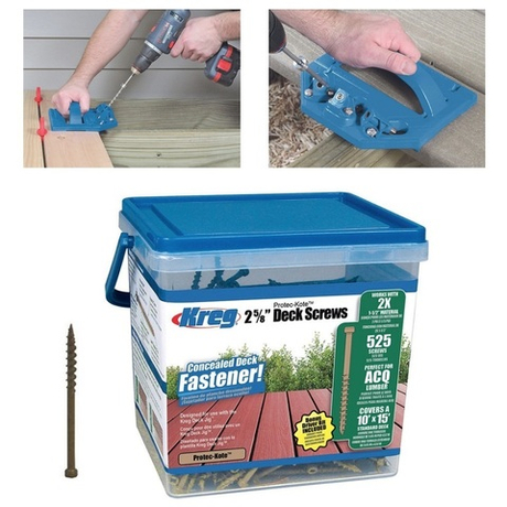 ВЕСЕННЯЯ РАСПРОДАЖА ХИТ! Шурупы 2-5/8д (Protec-Kote) Kreg для DECK JIG 66, 7 мм редк. 525 шт SDK-C262W-525