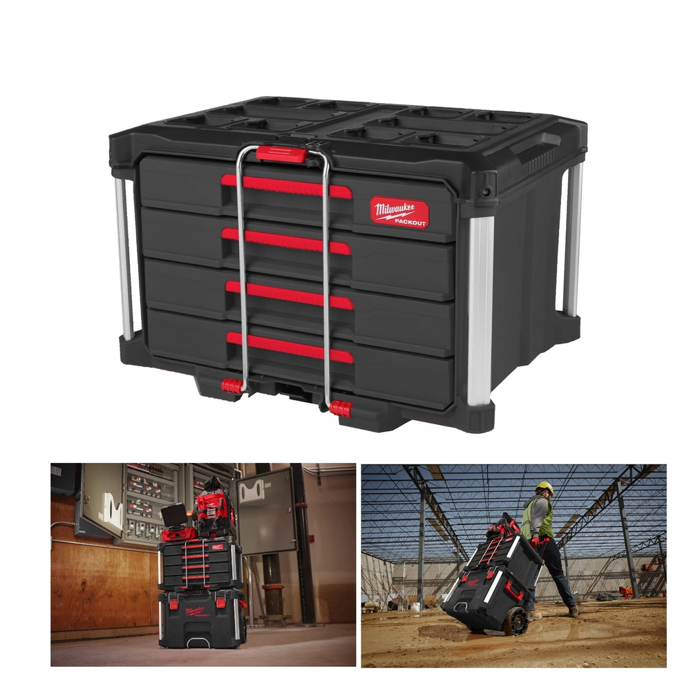 Новинка! Ящик с 4 - мя выдвижными отсеками PACKOUT DRAWER BOX Milwaukee 4932493189