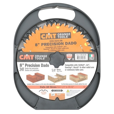 ХИТ! Диск пильный 200 x 15,87 x 6,35-22,23 / 2,5 -5° FTG+ATB Z 24 Dado CMT 230.524.08