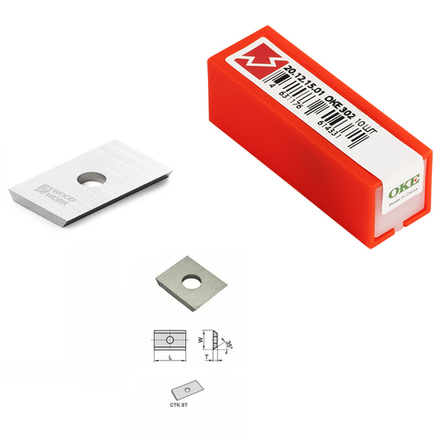 Ножи твердосплавные 10 шт Woodwork 20 x 12 x 1,5 OKE 302 20.12.15.01