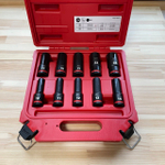 Новинка! Набор головок ударных удлиненных 10 шт. Milwaukee SHOCKWAVE 1/2" 10, 11, 12, 13, 14, 17, 19, 21, 22, 24 мм в кейсе 4932480457