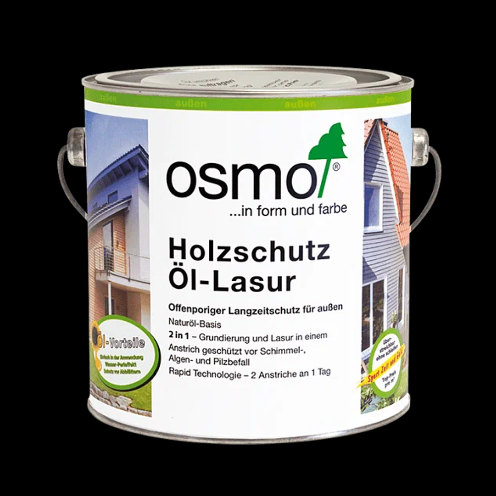 Новинка! Защитное масло - лазурь для древесины OSMO Holzschutz Öl-Lasur 739 Серебристо-серое прозрачное 2,5 л для наружных работ 12200097