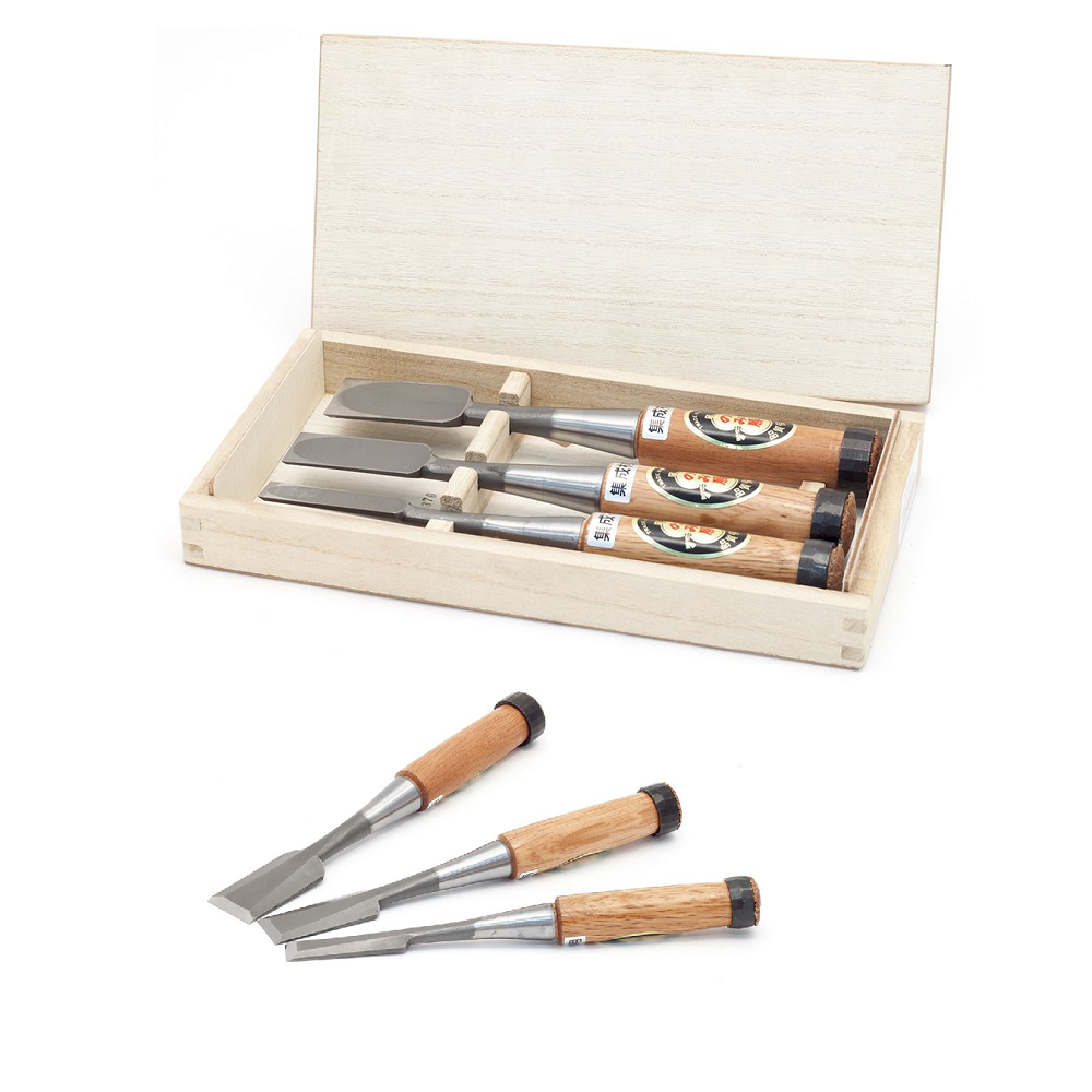 ХИТ! Комплект Стамески японские HSS (S1) 3 шт (15, 24, 30 мм) в боксе S1 Miki Tool М00012227