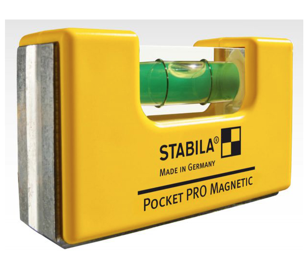 РАСПРОДАЖА! Уровень профессиональный пузырьковый STABILA Pocket Pro Magnetic с чехлом на пояс 17953