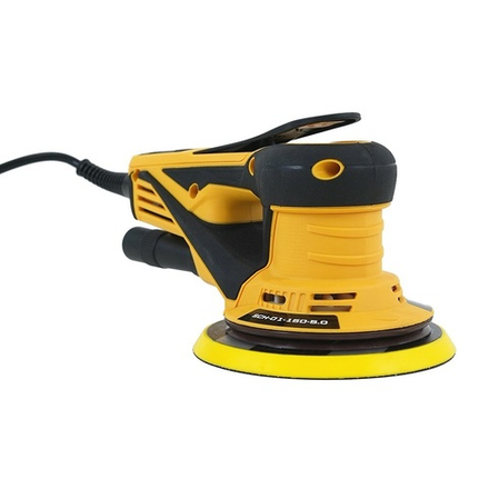 ХИТ! Электрическая эксцентриковая шлифовальная машинка ручная с пылеотводным шлангом и тормозом тарелки 230 В 0,35 кВт диск 150 мм эксцентрик 5 мм Schtaer SCH-01-150-5.0