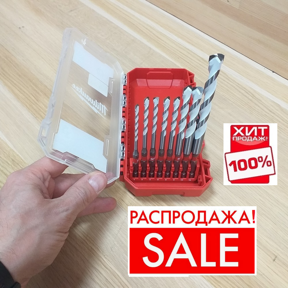 РАСПРОДАЖА ХИТ! Набор сверл GEN III HEX 8 предметов по мультиматериалам Multi Material 8 pc Set 4 / 5 / 5 / 6 / 6 х 100 мм, 8 / 10 / 12 х 150 мм Milwaukee 4932493871