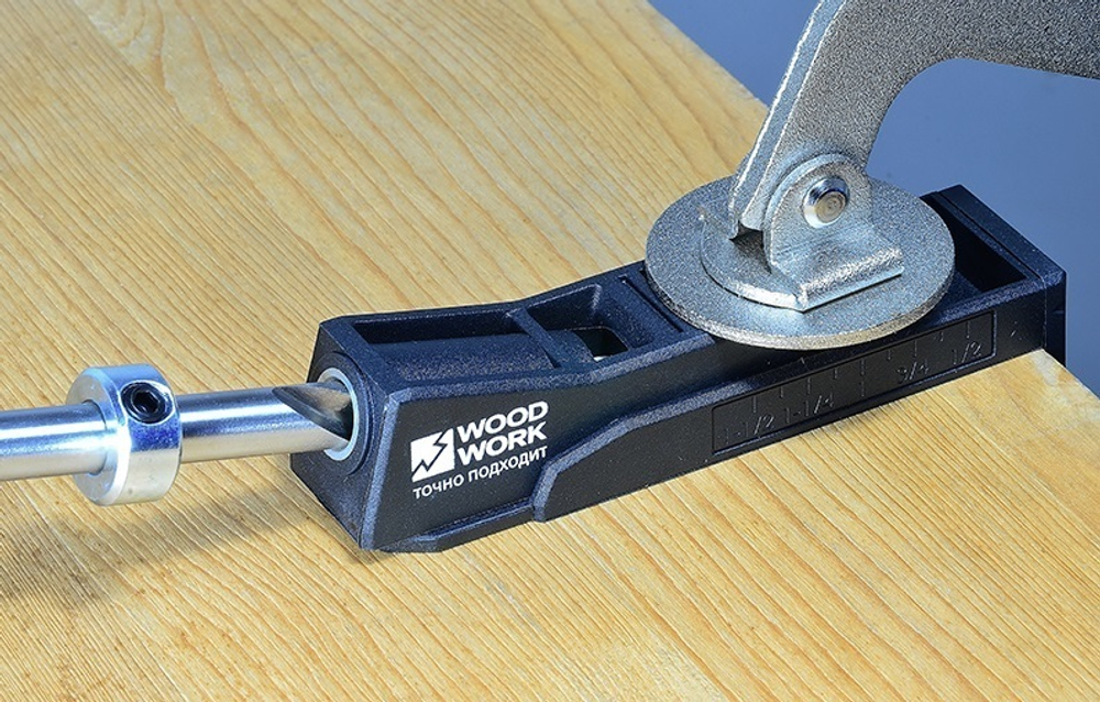 ХИТ! Кондуктор на 1 гильзу для соединений под углом Pocket-Hole Woodwork PHJ-01