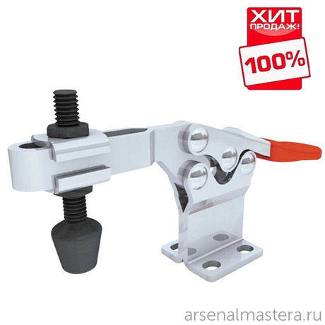 ХИТ! Зажим механический с горизонтальной ручкой усилие 227 кг Woodwork GH-225-DHB
