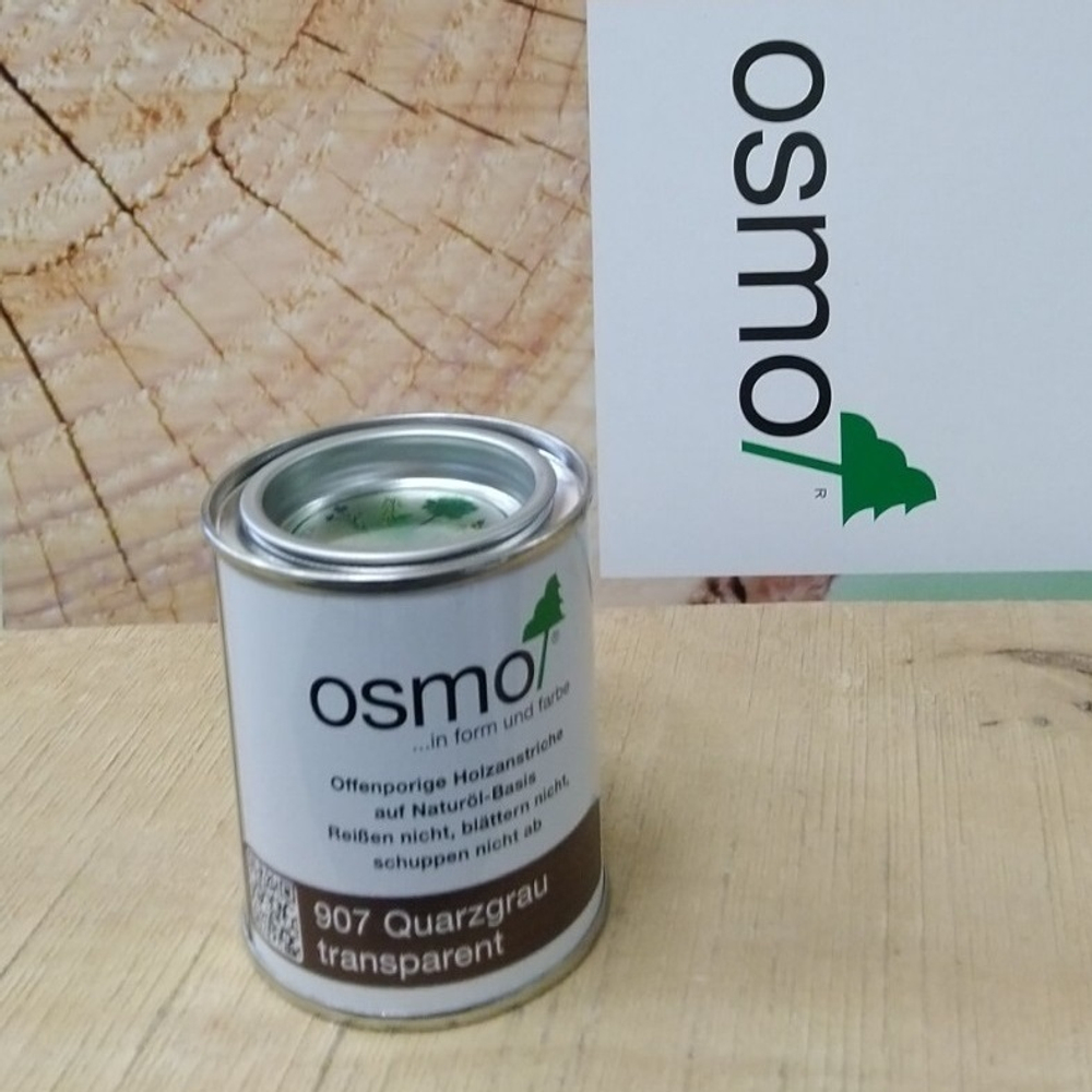 РАСПРОДАЖА! Защитное масло - лазурь для древесины для наружных работ OSMO 907 Серый кварц 0,125 л Holzschutz Ol-Lasur Osmo-907-0,125 12100282