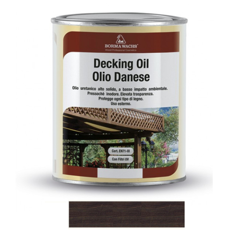 АКЦИЯ ИЮНЬ 2025! Масло датское Decking Oil 1 л для террас цвет 582 Палисандр для наружных работ Borma 4971IL-DS582