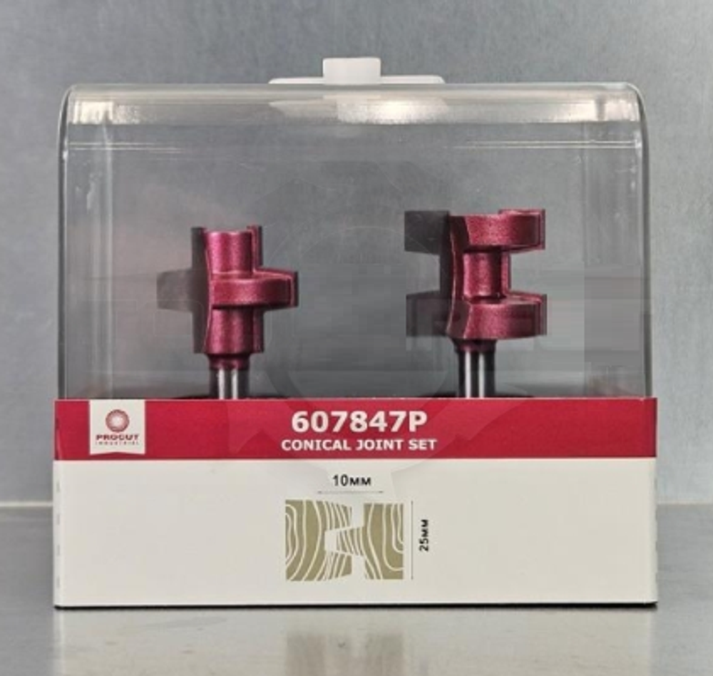 Новинка! Набор фрез 2 шт. для сращивания Шип - паз конусный PROCUT D28 x 25 S8 607847P