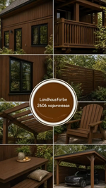 Новинка! Непрозрачная краска для наружных работ Osmo Landhausfarbe 2606 коричневая 0,22 л 11400044_2