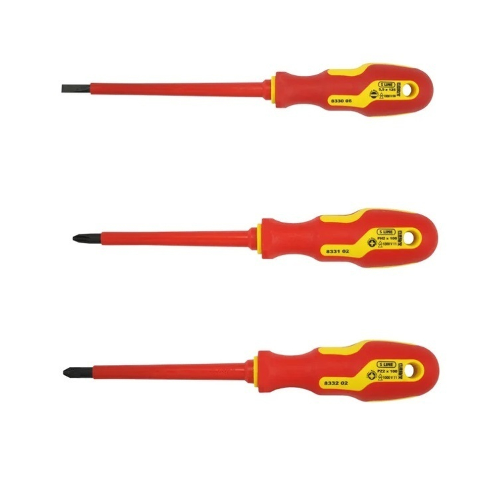 Новинка! Набор из 7 отверток S Line Electro Profi PH + PZ + ШЛИЦ. Безопасная работа до напряжения 1000 В 8557 70 Narex 855770