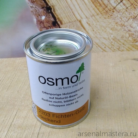 Непрозрачная краска для наружных работ Osmo 2203 желтая ель 0,125 л Landhausfarbe Osmo-2203-0.125 11400039