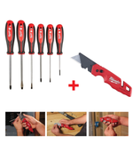 ВЫГОДНО ХИТ! Комплект 2 предмета: Набора отверток 6 ед. 4932471806 ПЛЮС нож складной FASTBACK 4932471357 MILWAUKEE N043-2AM