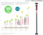 Новинка! Комплект 2 шт телескопические распорки Piher Multi Prop (155-290 см) 30012, 2 нескользящие опоры, 2 телескопические пятки ARM, фирменная сумка. Для монтажа ГКЛ на потолках М00024792